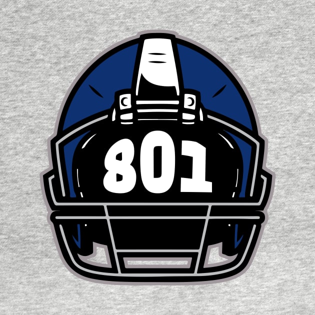 Retro Football Helmet 801 Area Code Provo Utah Football by SLAG_Creative